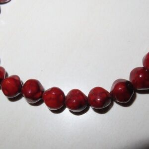 Vintage Red Beaded Necklace